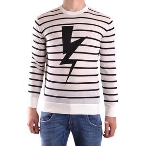 Neil Barrett Striped Lightning Bolt Sweater Men white Sweaters & Knitwear